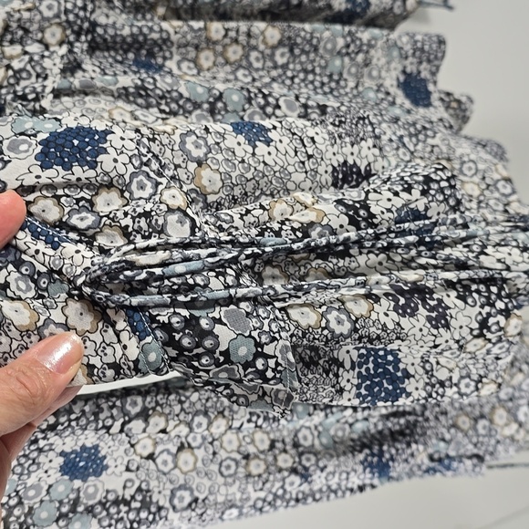 {Suncoo Paris} Blue Floral Print Blouse with Tassle Details - Size XS - Picture 11 of 17